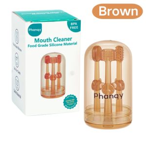 Phanqy 3Pcs Baby Oral Cleaner Nano Silicone Tongue Cleaner Toothbrush For Newborn Infant