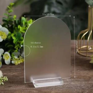 ERMENLED Arch Shape Acrylic Blank Sign Clear Finish Blank Surface Arch Acrylic Sheet Versatile Stand Design Wedding Sign Blank Wedding Decoration