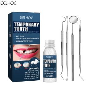 Eelhoe Temporary Tooth Repair Kit Filling Teeth And Gaps False Teeth Solid Glue Tooth Filling Denture Adhesive Set Resin False Teeth Solid Glue Temporary Tooth Repair Set Beauty Tool For Cosplay Film TV Cosmetic(30ml)