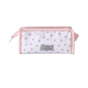 SIRENXI Túi đựng bút chì Hộp đựng bút chì Y2k Dots Dung lượng lớn Bộ nhớ máy tính để bàn Túi đựng bút kiểu Hàn Quốc Hộp đựng mỹ phẩm trang điểm Đa chức năng Túi đựng văn phòng phẩm bằng vải Giá đỡ văn phòng phẩm