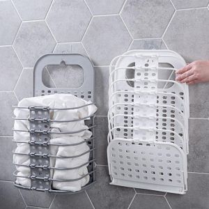 Giỏ đựng quần áo việt nam trước khi giặt treo tường gấp gọn tiện lợi tặng kém móc dán