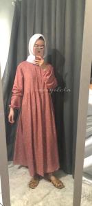 Midi Dress Jumbo Sanso Long Tunik Kekinian Modern Terbaru 2020 Dress Remaja Muslim Katun Rayon Terbaru 2021