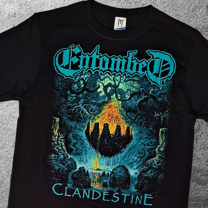 Entombed BAND T-Shirt - CLANDESTINE | Swedish DEATH METAL Casual