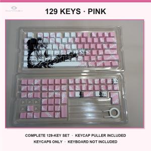 Makima Chain Anime Keycap Set 129 Keys PBT Cherry Profile Five-Side Dye Sublimation Side-Printed Shine-Through Keycaps for MX Style Mechanical Keyboards