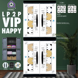 AKAKO Lemari Pakaian Plastik Baju JUMBO BESAR Mirip NAIBA MURAH LP2p VIP KACA CERMIN