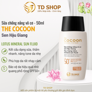 Sữa chống nắng vô cơ Cocoon Sen Hậu Giang Tone up Beige 50 ml - TD Shop