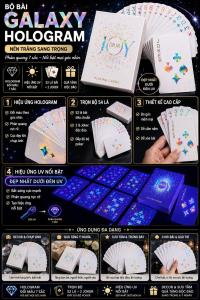 Bộ Bài Poker Galaxy Hologram 54 Lá Nền Trắng Phản Quang 7 Sắc Kèm 2 Joker Chơi Bài Decor Sưu Tầm