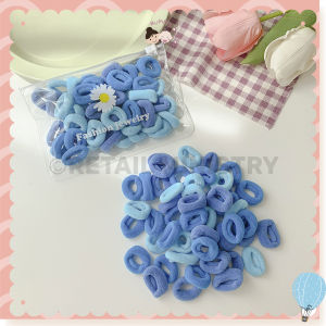 Small Reusable Rubber Nylon Hairbands 50pcs Colourful Kids Hair Tie Women Elastic Hair Tie Gradient Color Hair Rope Simple Hair Rubber Band