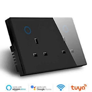Melery WIFI Smart Tuya USB Type C Wall Socket UK Plug Outlet Power Touch Switch Wireless Energy Monitoring by Alexa Home