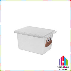 HB Clear Pull-Out Drawer Storage Organizer Bathroom Counter Container for Cotton Pads Cotton Swabs 1Pc