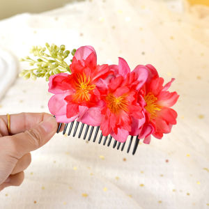 JJT Ethnic Floral Hair Comb for Women Handmade Daisy Design Perfect for Dance Performances and Photo Shoots