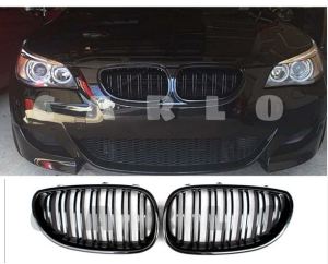 BMW E60 Full Piano Black Double Line Grill