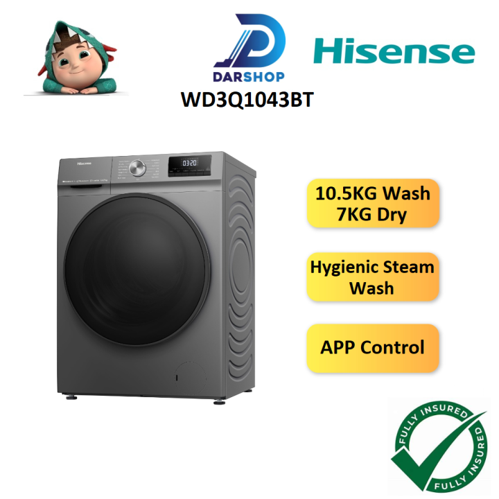 Hisense Washer Dryer 2 in 1 Washing Machine Front Load Combo Mesin