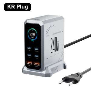 240W GaN Charger 6-IN-1 140W PD3.1 PPS USB Type C Digital Display Fast Charging Station for iPhone 16 15 MacBook Laptops Samsung