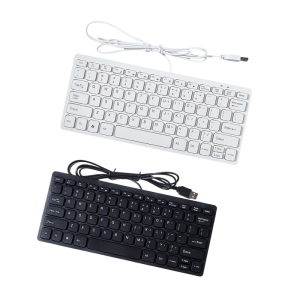 USB Wireds Mini Keyboards 78 Key Thin Ergonomic for Comfortable Typing Home or Office