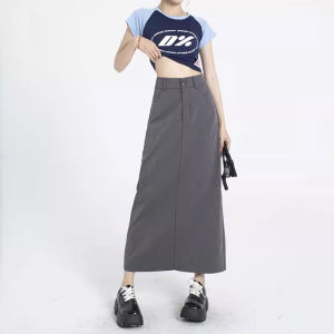 S-6XL Long Skirt for Women High Waisted Straight Tube A-Line Hip Wrapped Skirt