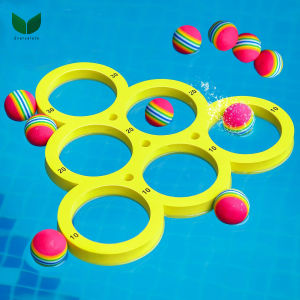 Summer Time Water Sports EVA Floating Pool Games In Summer Throwing Toys Boys Girls Pool Game with 10 Rainbow Golf EVA Balls Fun Gifts Floating Water Sports Pool Toy