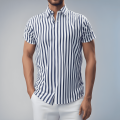 kemeja santai  kemeja Casual / kemeja Garis Garis  Hitam Putih  bisa COD.. 