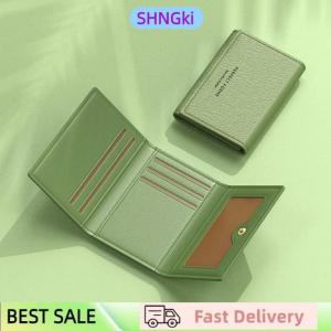 SHNGki Simple Leather Wallet with Multiple Card Slots RFID Blocking Driver License Holder for Office and Travel