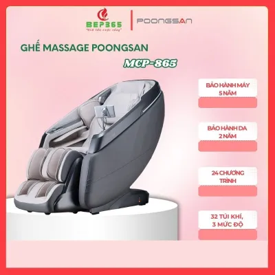 Ghế Massage Poongsan MCP-865 – Massage 4D Trục SL – 32 Túi Khí – Không Trọng Lực 3 Mức