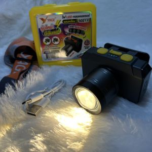 ไฟฉายคาดหัว ยี่ห้อ YAGE รุ่น YG-5021 มีไฟบอกสถานะแบตเตอรี่ หลอด LED หลอดเลเซอร์ แบบใหม่ ซูมเข้า-ออกได้ มีเซ็นเซอร์ เลนส์ 3 เซนติเมตร