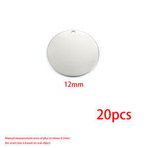 Stainless Steel 6/8/10/12mm Round Tag DIY Jewelry Round Pendant  Accessories