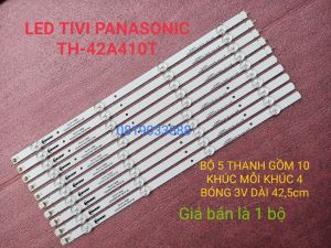 BỘ ĐÈN LED TIVI PANASONIC 42A410 42A400 HÀNG MỚI 100% BỘ 5 THANH DÀI GỒM 10 KHÚC NỐI LẠI MỖI KHÚC 4 BÓNG 3V DÀI 425cm