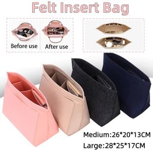 Felt Bag Organizer Insert Handbag Liner Purse Shaper Multi Pocket Travel Storage Tote Support Daily Use
