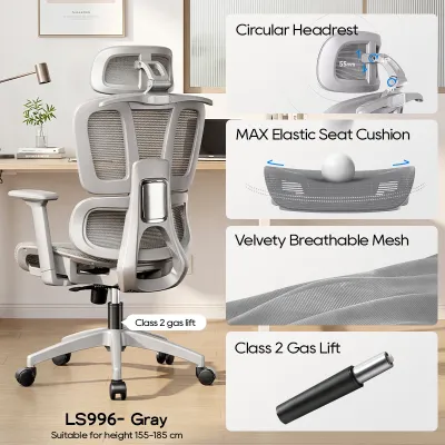 Xpanse LS996 Office Chair Ergonomic Computer Chair Home Study Chair With Footrest【30 Day Free Trial】