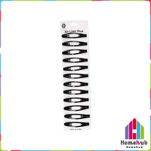 HB 12Pcs Black BB Hair Clips Straight Drop Hair Pins Fashion Women Flyaway Hair Barrette Accessories