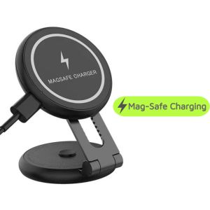 INOVAGEN ที่วางโทรศัพท์ในรถติดลดกระหน่ำแม่เหล็กแลปท็อปโทรศัพท์ติดรองรับชาร์จไร้สายปรับได้ที่วางโทรศัพท์ในรถ360 ° การหมุนแบบพับเก็บได้