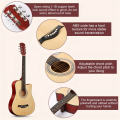 38inch Acoustic Guitar Beginner Kit Basswood Panel with Matte Finish Acoustic Guitar for Beginners. 