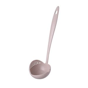 UMI 2 In 1 Kitchen Long Handle Soup Spoon Home Strainer Scoop Cooking Colander Plastic Ladle Tableware Senduk Sup Panjang