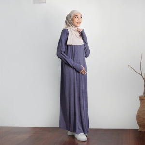 TUBITA - Aska Knit Stone Blue Gamis Dress Rajut Premium