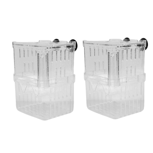 2Pieces Plastic Fry Rearing Tanks Double Compartment Isolator Box For Aquarium Fish Shrimp Breeding Hatching Supply
