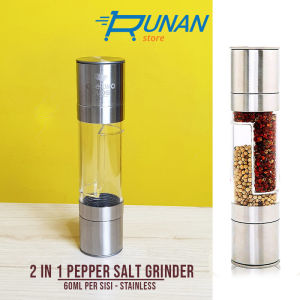 Salt Pepper Grinder 2 in 1 Gilingan Garam Merica Lada Manual Stainless