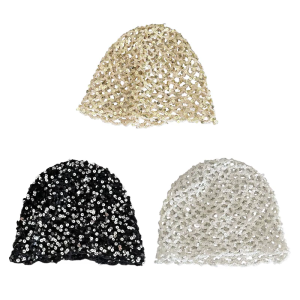 Sparkling Stackable Hat with Reflective Sequins Fashion Head Accessory For Women Girl Daily Wear Holiday Party Gathering