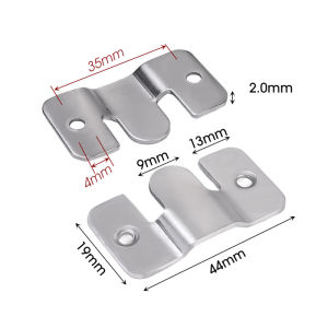 1Pair Stainless Steel Interlock Hanging Buckle Flush Mount Bracket Heavy Duty Furniture Connector Wall Picture Frame Hanger Display Hooks Wall Mounting Hardware