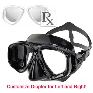 Optical Myopia Diving Goggles with Custom Diopter Nearsighted Snorkeling Mask Set Power Range -1.0 to -9.0.