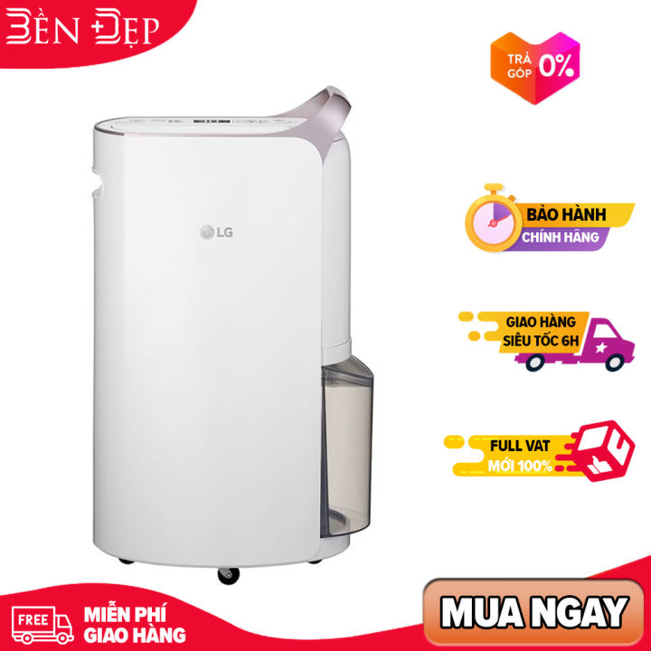 Máy hút ẩm LG Dual Inverter 19L màu trắng | Máy lọc không khí và hút ẩm MD19GQGE0 công nghệ diệt khuẩn UVnano