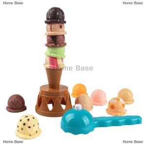 [COD] Home Base ของเล่นเพื่อการศึกษาสำหรับเด็กของขวัญเด็กจำลองอาหารอุปกรณ์ประกอบฉากในครัวไอศกรีมซ้อนขึ้นเล่นของเล่นสำหรับเด็ก