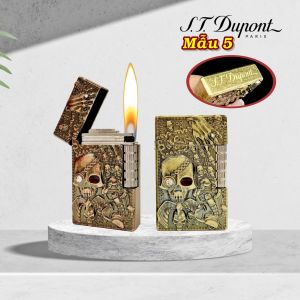 bật lửa dupont hình đầu lêu khắc nổi - xài gas