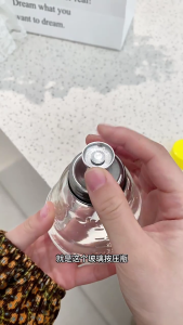 6Oz/180ml Clear Pump Dispenser Bottle Dispenser Press Container Glass Nail Polishing Remover Push Down Dispenser Bottle