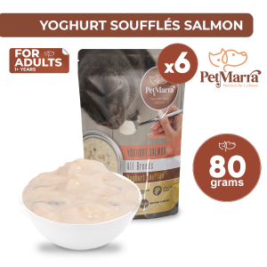 PetMarra Salmon Yoghurt Souffles Adult Cat Wet Food Pouch 80g BUNDLE OF 6 cats pet foods pets yogurt all breeds