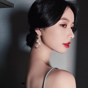 Yuki S Luxury 14Kชุบทองใบต่างหูที่ละเอียดอ่อนMicroลูกบาศก์แบบฝังZircon CZต่างหูเม็ดกลมเครื่องประดับงานแต่งงานจี้