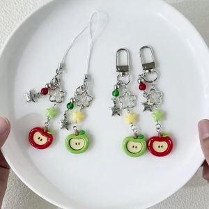 Beaded Keychain Stylish Phone Charm Elegant Key Chain Pendant Fashionable Bag Accessory for Women Girls