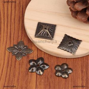 [COD] quanchufjia 10ชิ้นกล่องไม้มุมเบาะทองเหลืองโบราณตกแต่งสำหรับเครื่องประดับของขวัญหน้าอกไวน์ฮาร์ดแวร์เคสป้องกัน