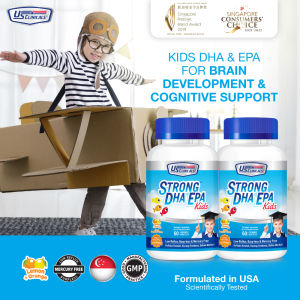 US Clinicals Strong DHA EPA Kids 60s 新加坡儿童强脑力益智提升学习专注力咀嚼胶囊 Strong Brain Kids Omega 3 Fish Oil Kids