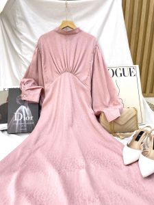 Gamis Wanita Elegan Yasmin Dress Cradenza Silk Shimer Motif Flower