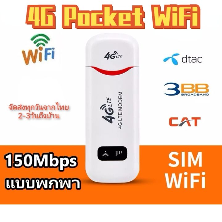 Pocket Wifi Aircard Wifi Modwm 4G LTE 150 Mbps USB เราเตอร์ใส่ชิม ตัว ...